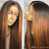 Ombre Brown Silky Straight Synthetic Lace Front Wigs - MRD Couture International 