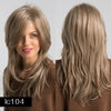 16 Inches Synthetic Platinum Blonde Long Natural Wave Ombre Brown Mixed Color Wigs - MRD Couture International 
