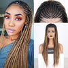 Long Ombre Brown Box Braid Synthetic Wigs - MRD Couture International 
