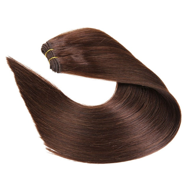 100% Human Hair Weaves Straight Russian Remy Natural Hair Weft 1 piece 100g