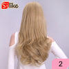 24 Inch Wavy 3/4 Half Wig Long Synthetic Ombre Blonde Wigs Hair Clips 210g