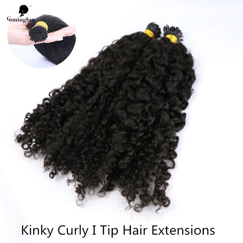 Kinky Curly I Tip Microlinks Brazilian Virgin Hair Extensions
