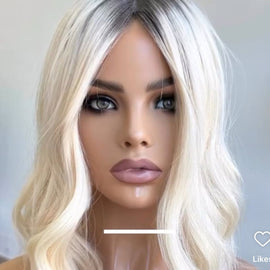 Platinum Blonde Ombré Human Hair Wig