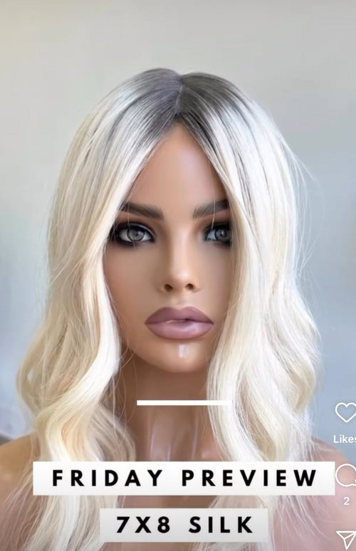 Platinum Blonde Ombré Human Hair Wig