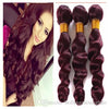 Burgundy Human Hair Extensions Loose Wave 100g 3Pcs/lot Brazilian or Peruvian - MRD Couture International 