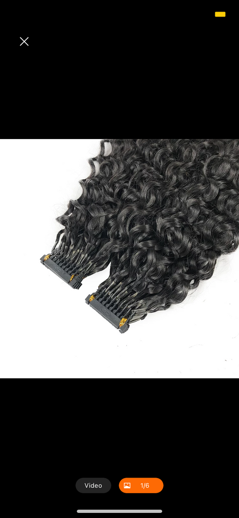 6D First Generation Human Hair Extensions Color Brown 28 Inches Curly