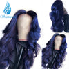 Brazilian Body Wave Dark Blue Lace Front Human Hair Wigs - MRD Couture International 
