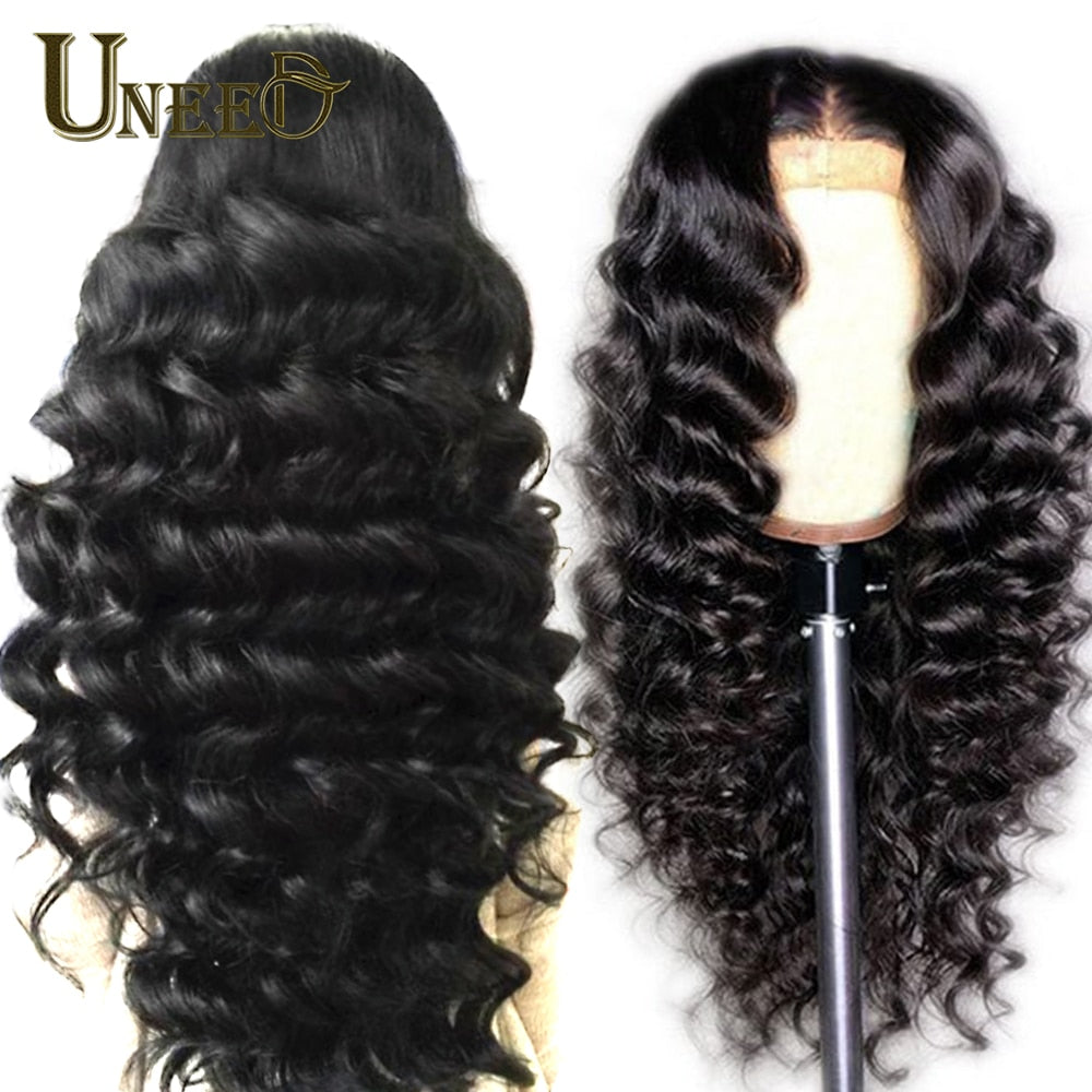 Brazilian Remy Loose Deep Wave  Lace Front Human Hair Wigs - MRD Couture International 