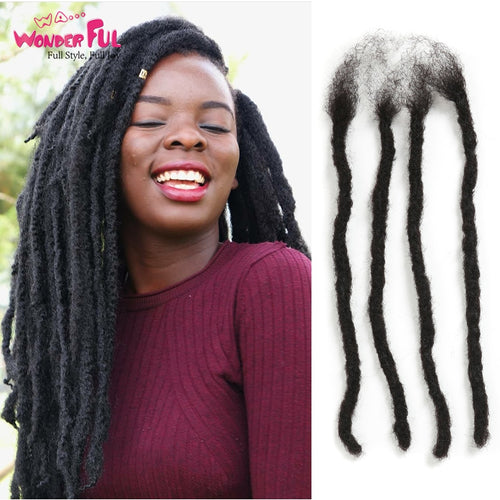 12 To 20 Inch Soft Dreadlocks Crochet Braids Human Hair 40 Strands Hand Tied Hair Extention