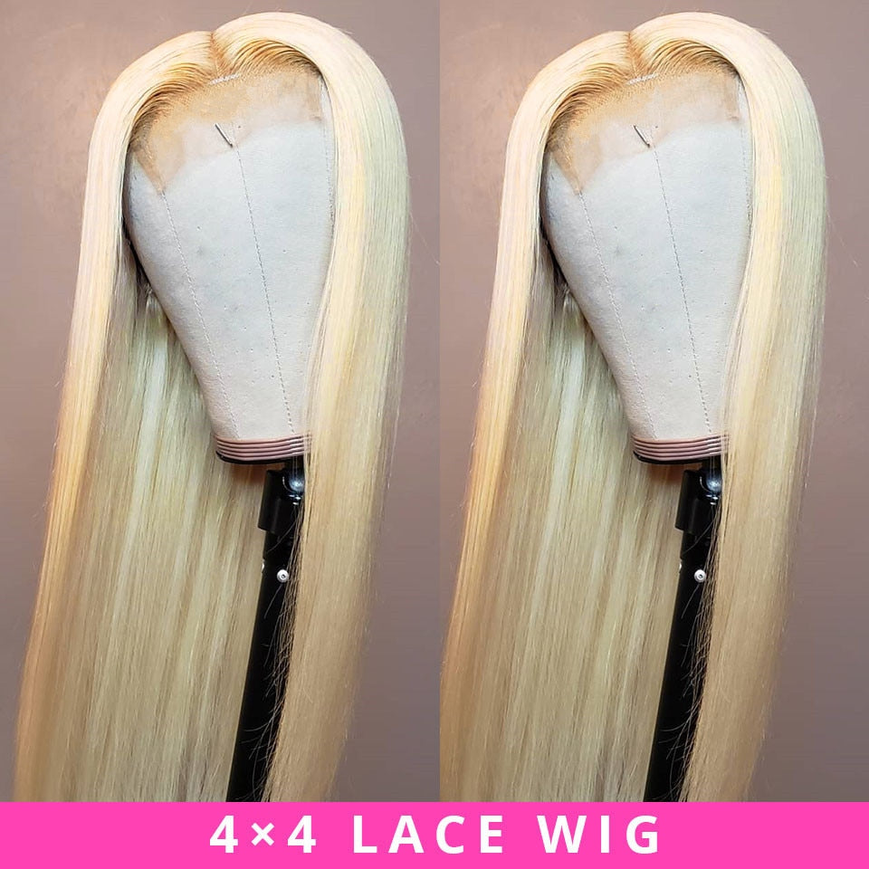 Brazilian Blonde Lace Wig 4*4 Straight Lace Closure Human Hair Wigs - MRD Couture International 