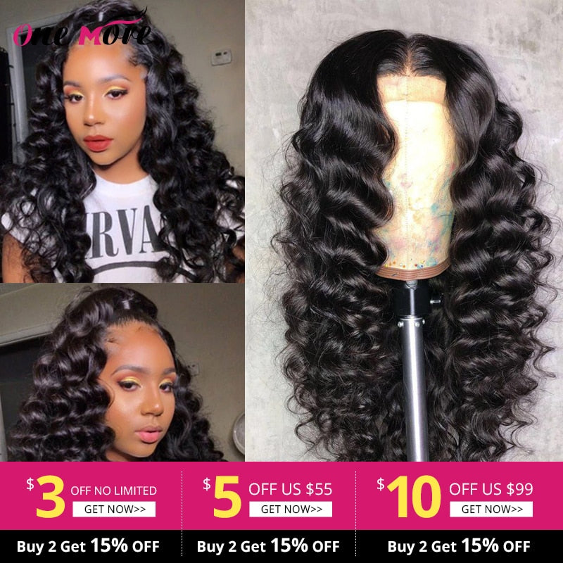 Brazilian Loose Deep Wave Lace Front Human Hair Wigs For - MRD Couture International 