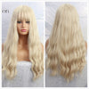 Long Ombre Wigs With Bangs Synthetic Wavy Wigs - MRD Couture International 