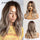 16 Inches Synthetic Platinum Blonde Long Natural Wave Ombre Brown Mixed Color Wigs - MRD Couture International 
