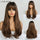 Long Ombre Synthetic Wigs Middle Part Water Wave Wig