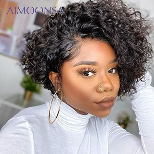 Short Pixie Cut Wig Short Bob 150% Density 13*6  Lace Front Human Hair Wig - MRD Couture International 