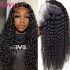 Deep Wave 150 Density Lace Front human hair Wigs Pre Plucked Brazilian Water Wave Curly Wig - MRD Couture International 