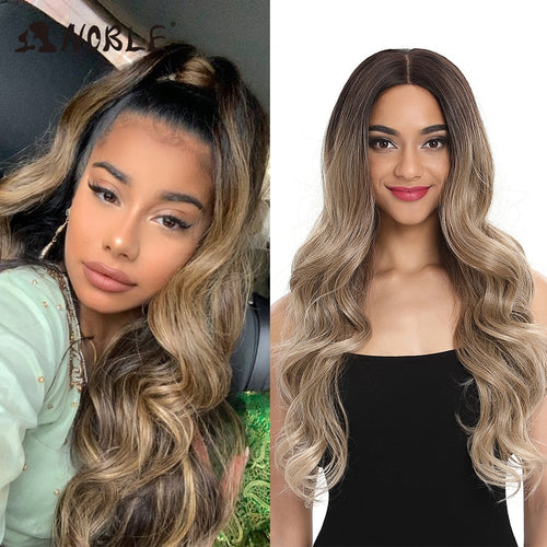 Lace Front Wig 30 Inch  Long Wavy 360 0mbre Blonde Wig