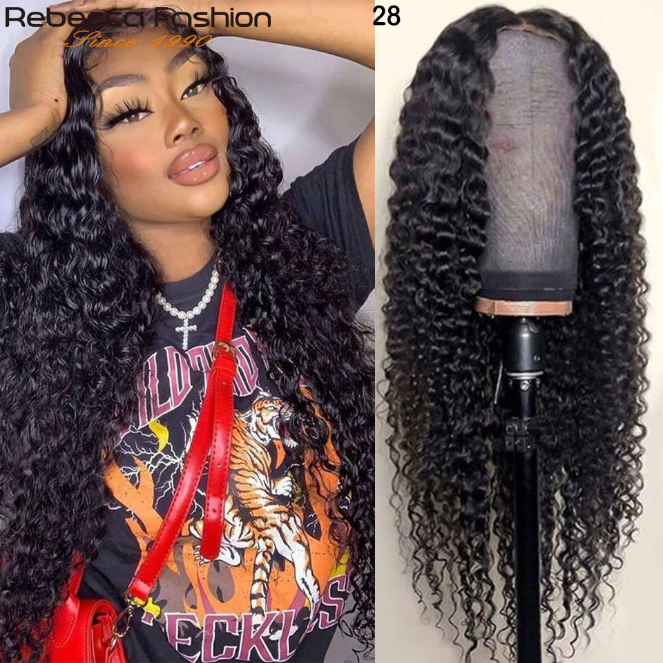 Deep Wave Lace Front Human Hair Wig Pre Plucked With Baby Hair