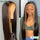 Brazilian Lace Front Honey Blonde Highlight Brown Ombre Human Hair Wig