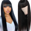 Brazilian Straight Hair Non Remy Wig With Baby Hair & Bangs