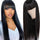 Brazilian Straight Hair Non Remy Wig With Baby Hair & Bangs