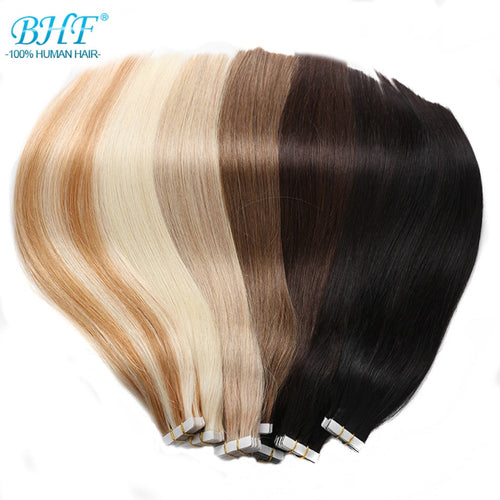 Tape In Human Hair Extensions European Remy Straight Adhensive Extension tape on Hair