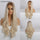 Long Ombre Synthetic Wigs Middle Part Water Wave Wig