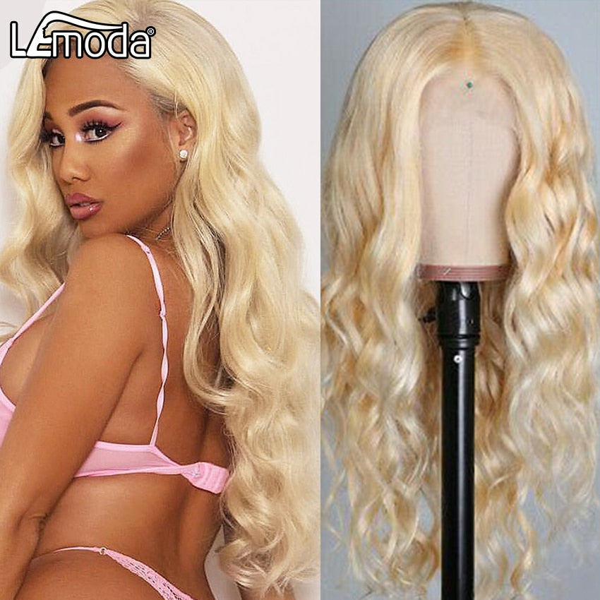 Honey Blonde Lace Front Wig Body Wave Human Hair Wigs
