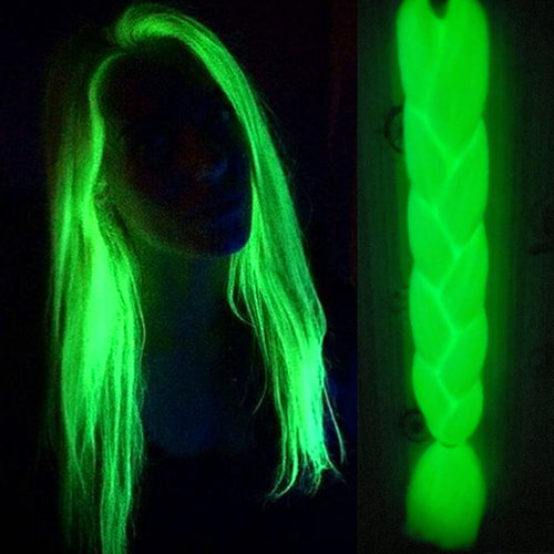 Neon Glowing Hair Florescent Synthetic Jumbo Braids 24inch 100g kanekalon