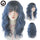 Blue Deep Wave Wig With Bangs Synthetic Wig