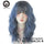 Blue Deep Wave Wig With Bangs Synthetic Wig
