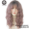 Blue Deep Wave Wig With Bangs Synthetic Wig