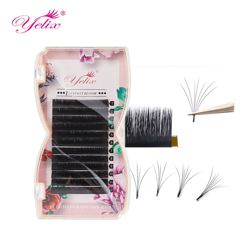 Auto Bloom Individual Eyelash Extension Faux Mink  Eyelashes Thick Natural Camellia Lash Extension
