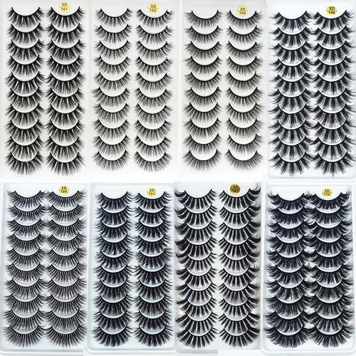 10 Pairs 3D Mink Eyelashes Natural Long Dramatic Lash Extensions Hand Made Fake Eyelashes