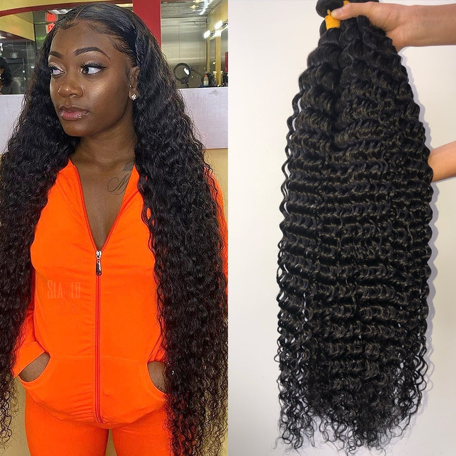 30-40 inches Deep Wave Brazilian Human Hair Extensions Remy Hair Weave Bundles