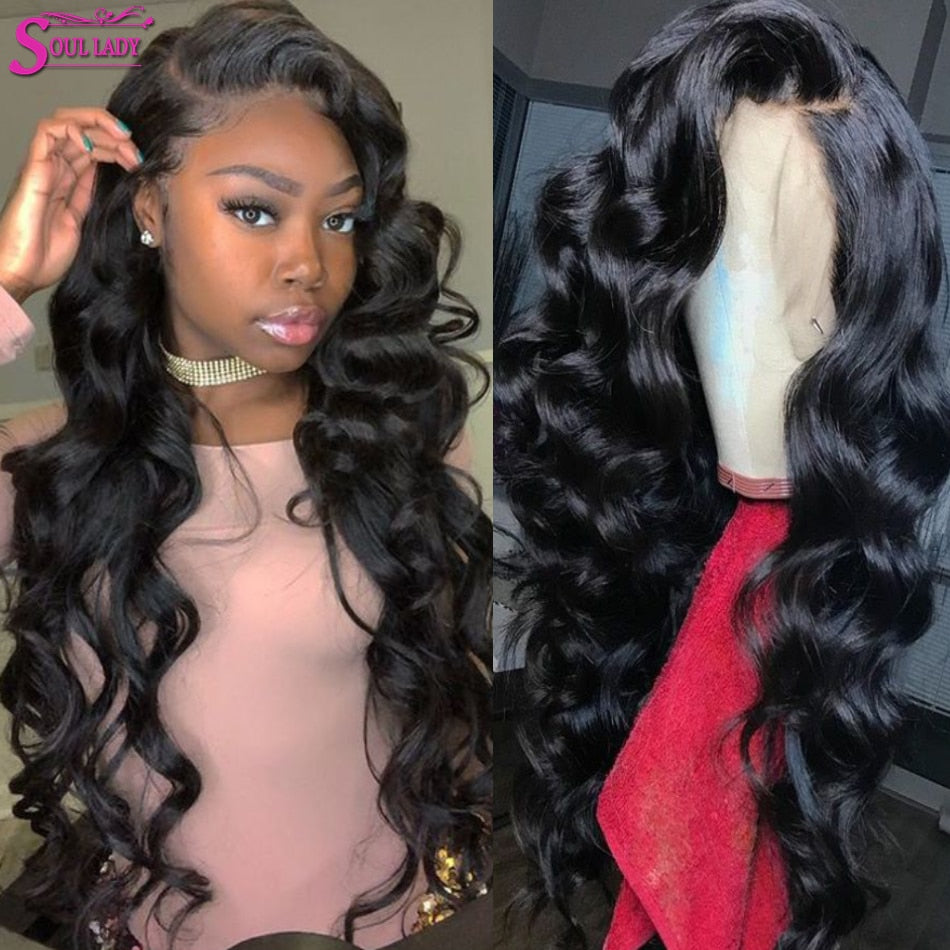 Indian 13x4 Lace Frontal Wig 30 Inch Loose Body Wave Human Hair Wig