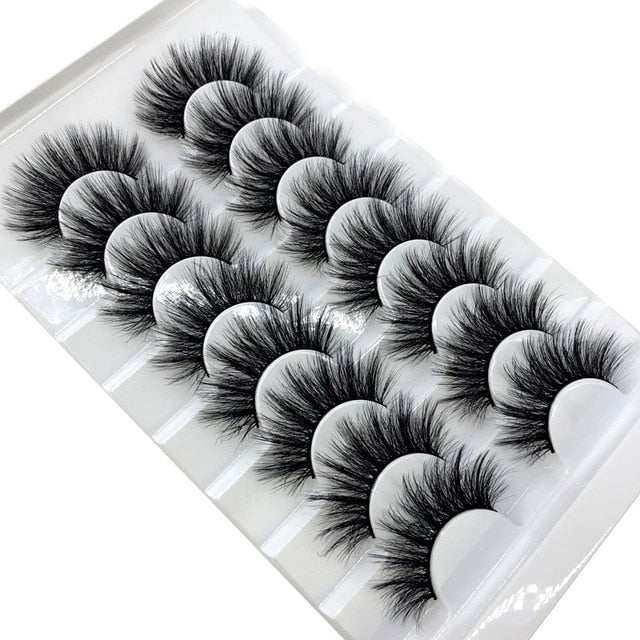 New 8 pairs 15-23mm natural 3D false Mink Lashes extension