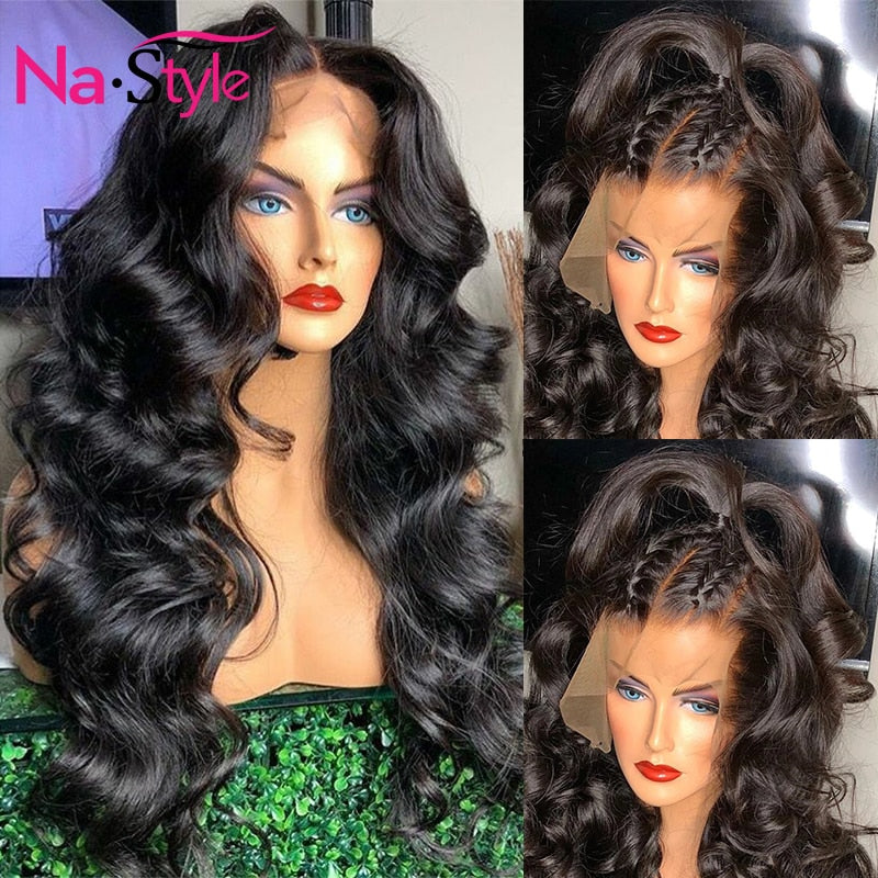 Body Wave Lace Front 13x4 250 Density Human Hair Pre Plucked  Wig With Baby Hair