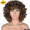 Short Hair Afro Curly Wig With Bangs Synthetic Shoulder Length Natural Wig