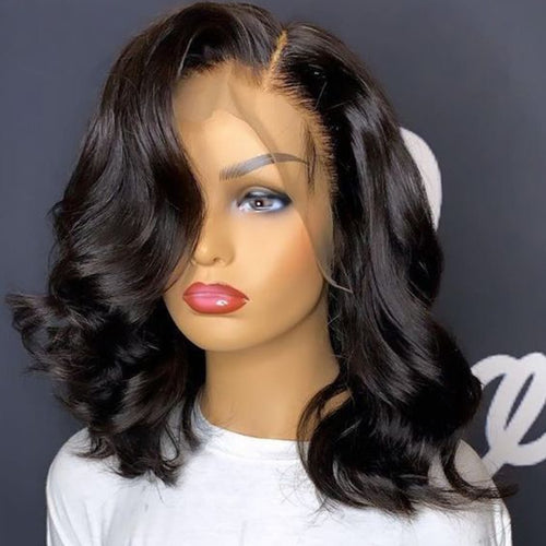 Human Hair Body Wave Short Bob Lace Front Wig