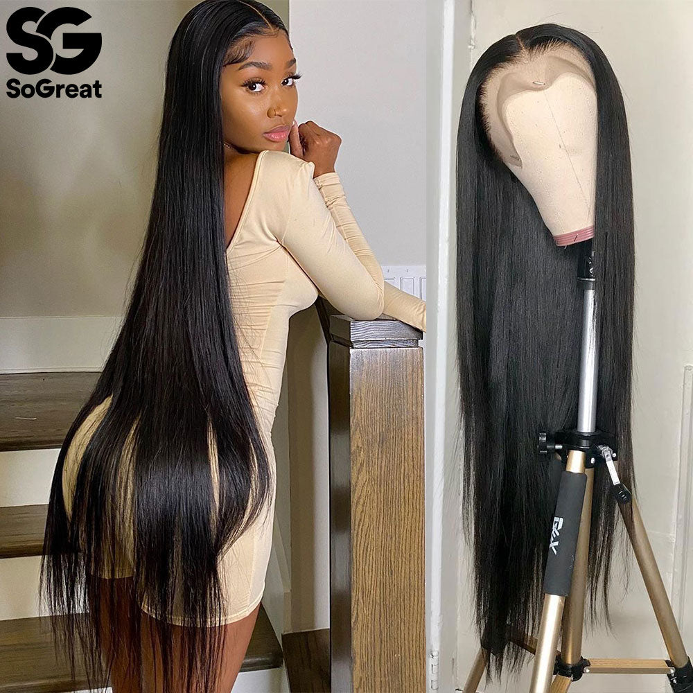 Lace Front Human Hair Pre Plucked Brazilian Remy Hair Wig 28-40 inches