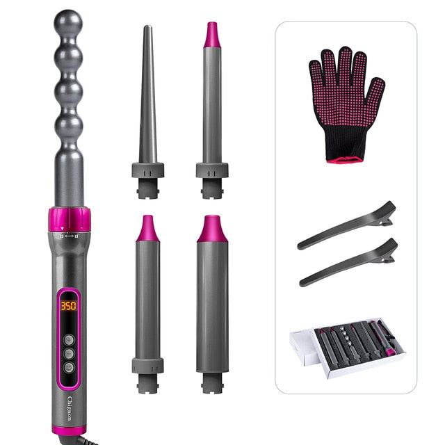 5 IN 1 Ceramic Curler Iron Set Interchangeable professional Hair Curling Iron Hair Waver