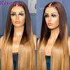 Brazilian Silky Straight 13x4 Lace Frontal Wig Ombre 2/27 Color Brazilian Remy Wig