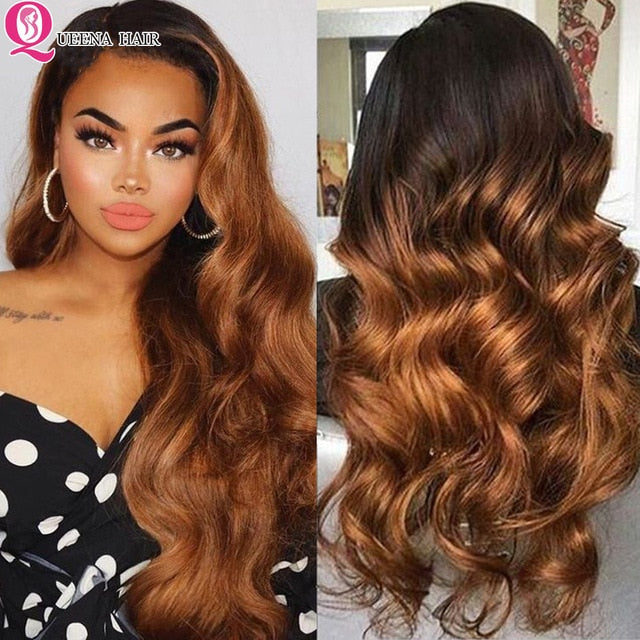 Ombre Body Wave Lace Front Human Remy Brazilian Wig