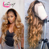 HD Lace Frontal Human Hair Wigs 1B/27 Lace Front Ombre Honey Blonde Pre Plucked Glueless