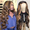 Remy 4/27 Highlight Wig Brazilian Body Wave Lace Front Wig