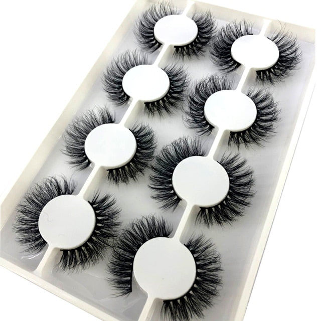 New 8 pairs 15-23mm natural 3D false Mink Lashes extension