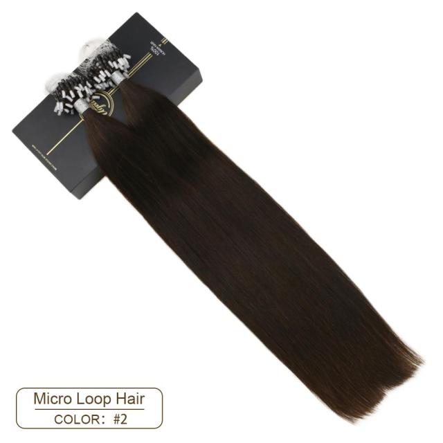Micro Loop Human Hair Extensions 14-24" Natural Hair Micro Loop Ring Hair Extensions 1g/1s 50g/100g Set