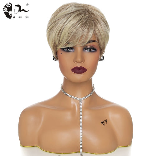 Synthetic Short Ombre Blonde Natural Hair Heat Resistant Wig