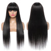 Ombre Brown Brazilian Remy Straight Human Hair Wigs With Bangs Wig